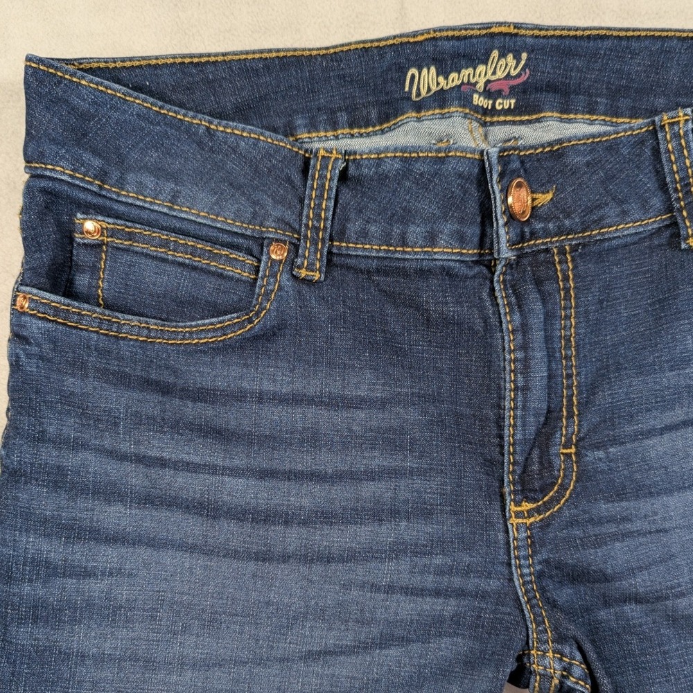 Wrangler Womens Boot Cut Jeans Dark Wash Stretch Denim 1009MWZMS 13x32